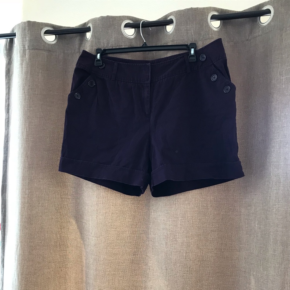 Dark purple linen shorts